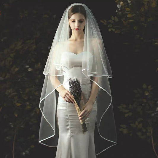 Satin Edge Veil (with comb)