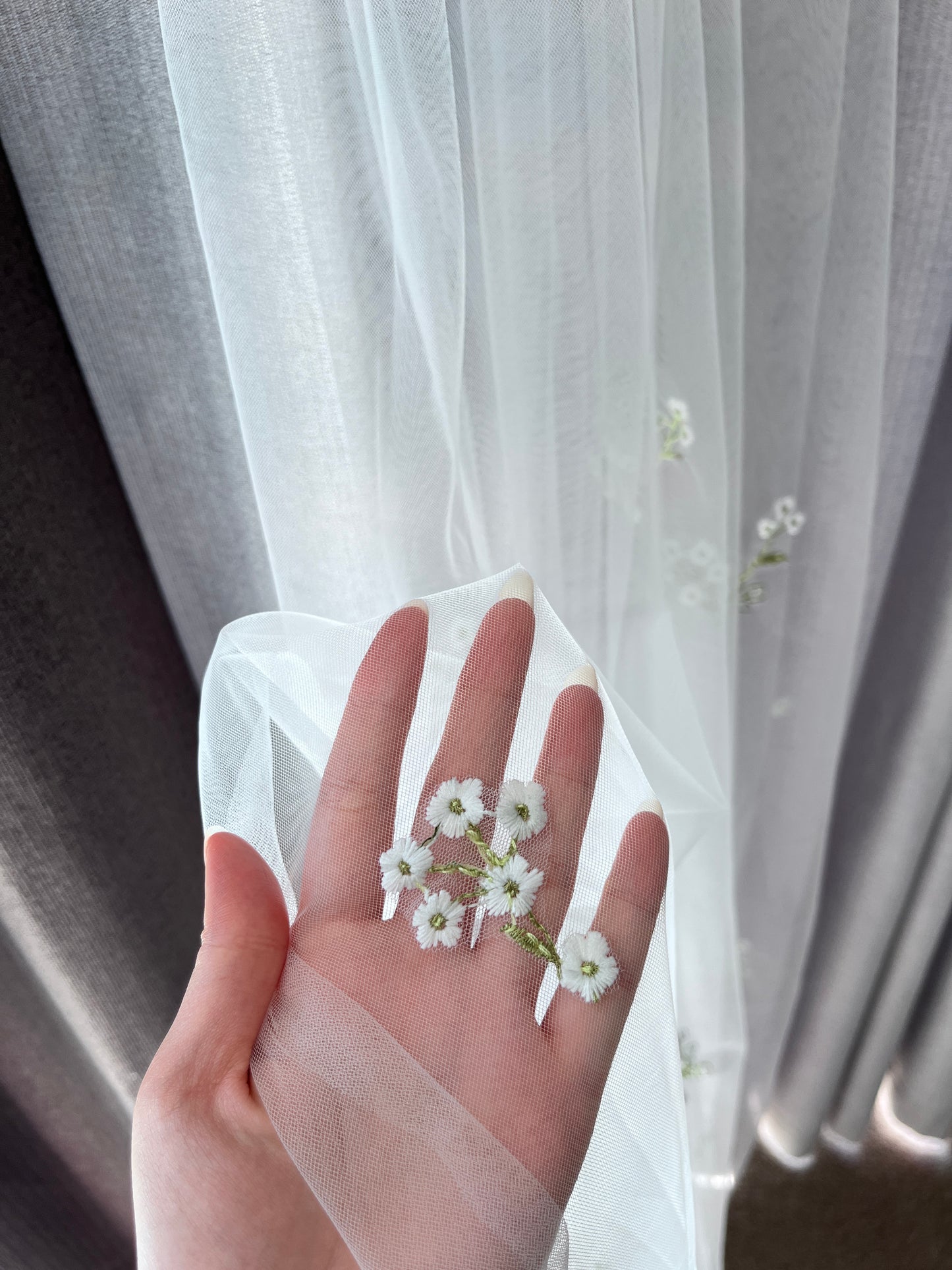 Floral Embroidered Veil