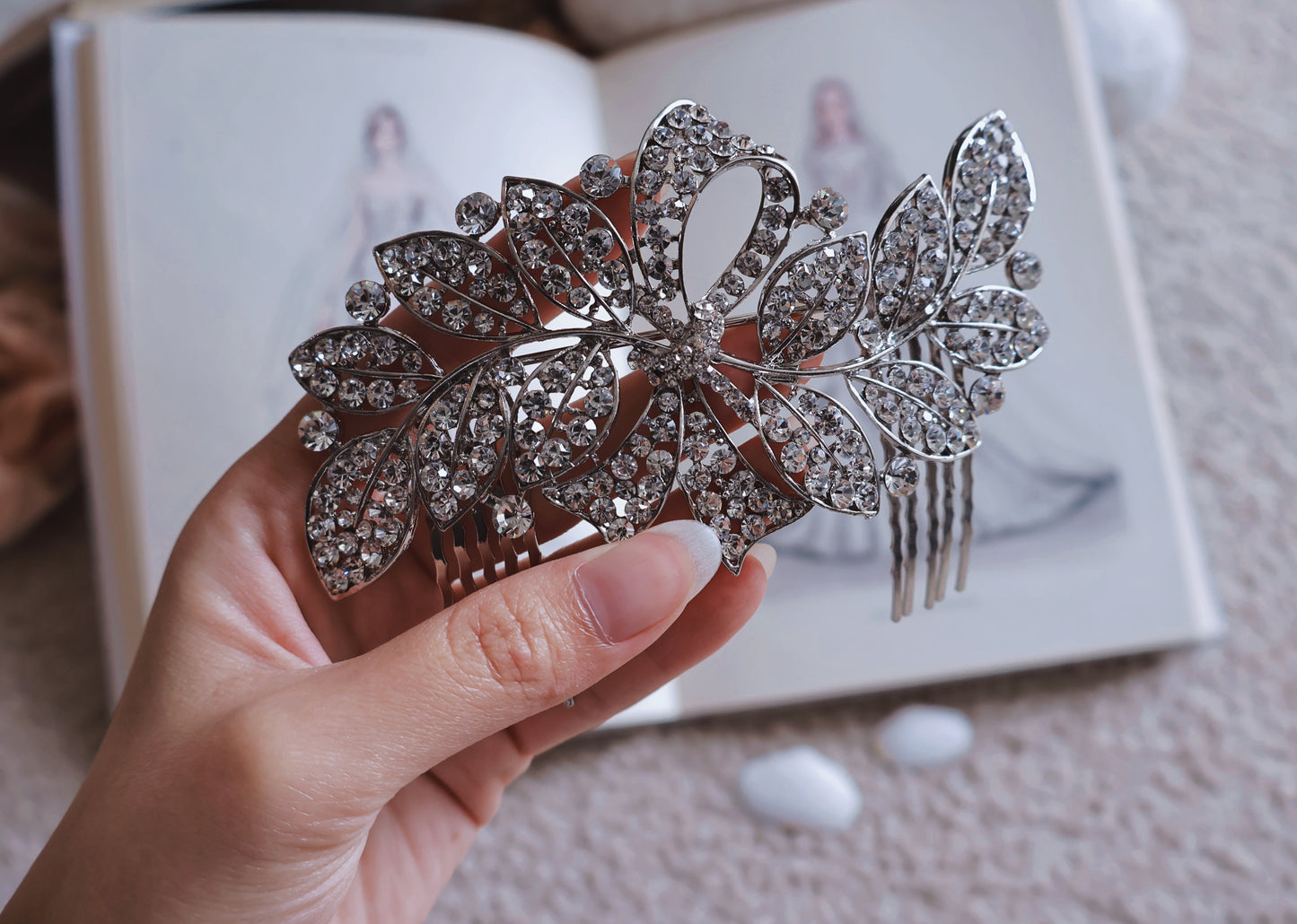 Blooming Ribbon Bridal Comb