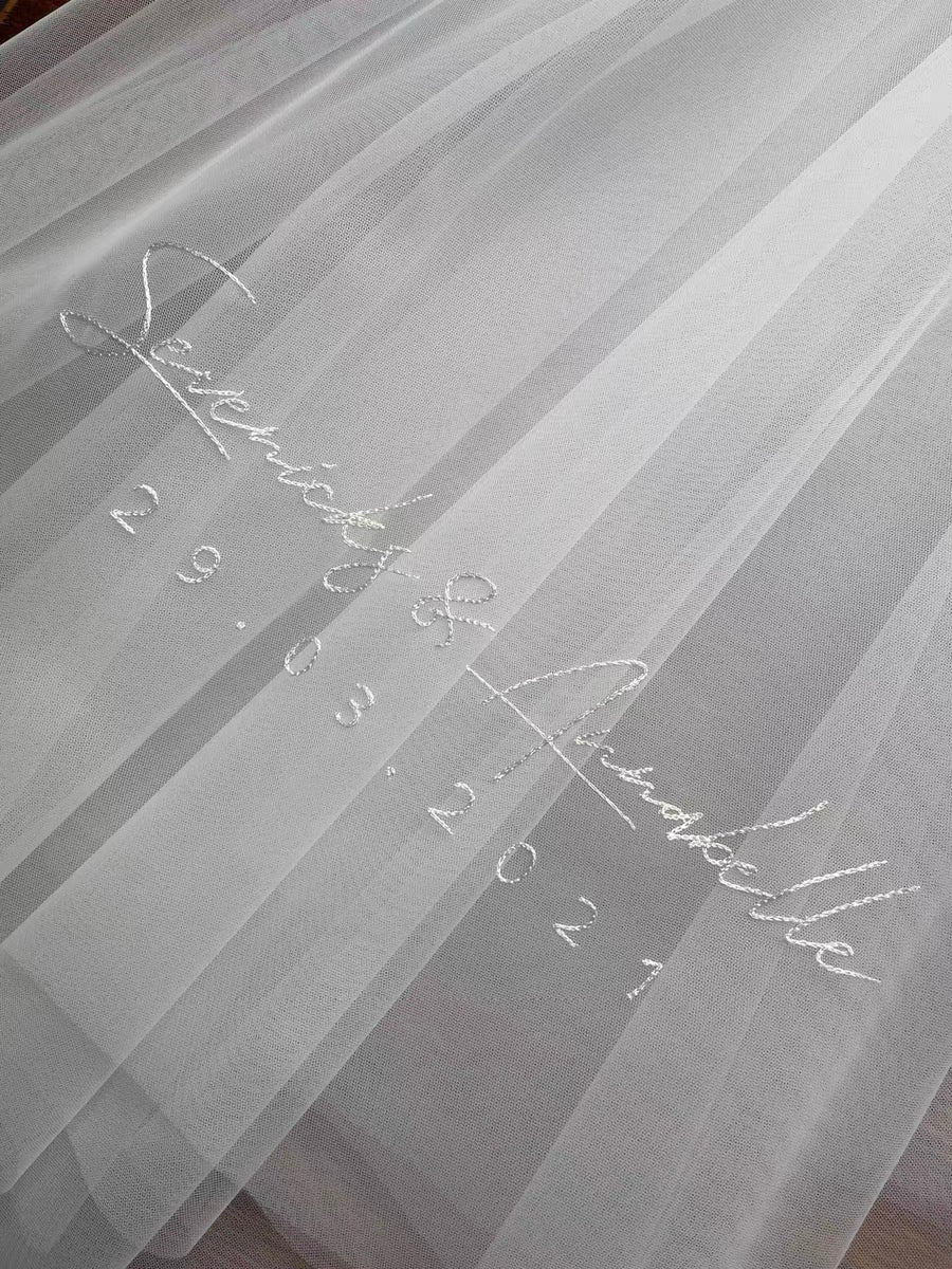 Handcrafted Embroidered Veil (with comb)