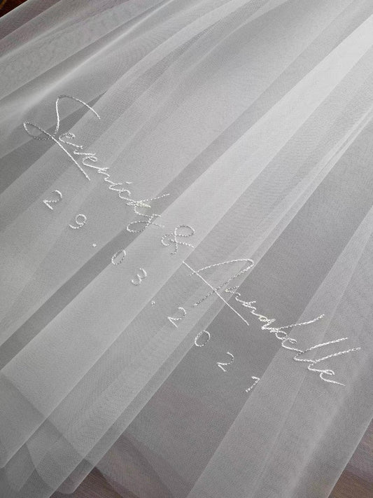 Handcrafted Embroidered Veil (with comb)