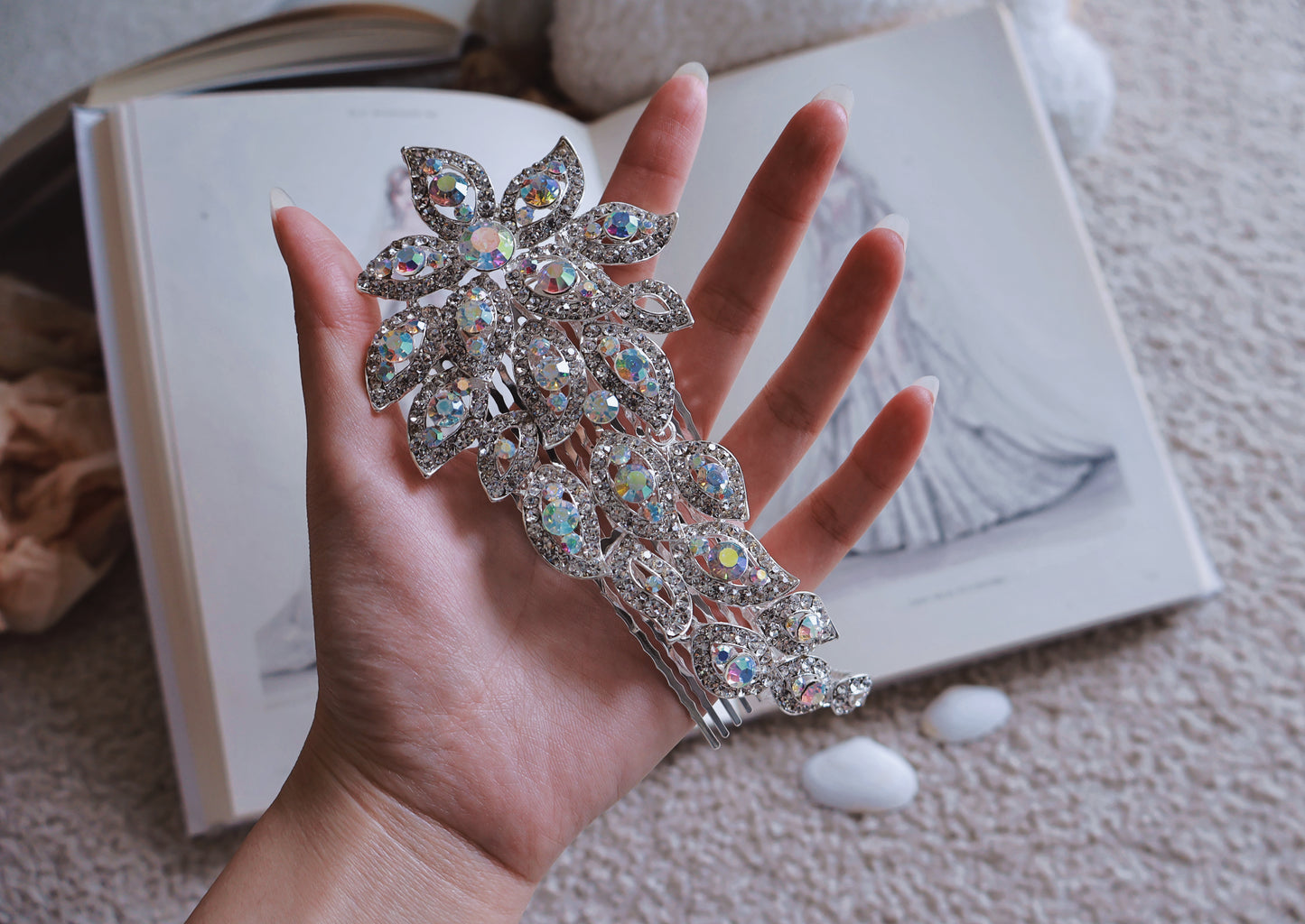 Peacock Radiance Bridal Comb
