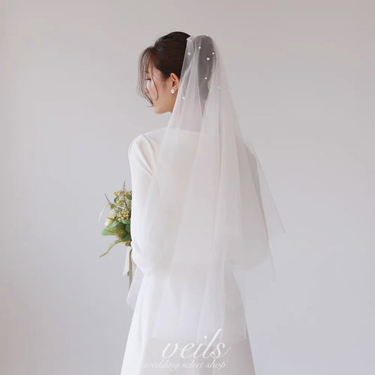 Pearly Short Veil