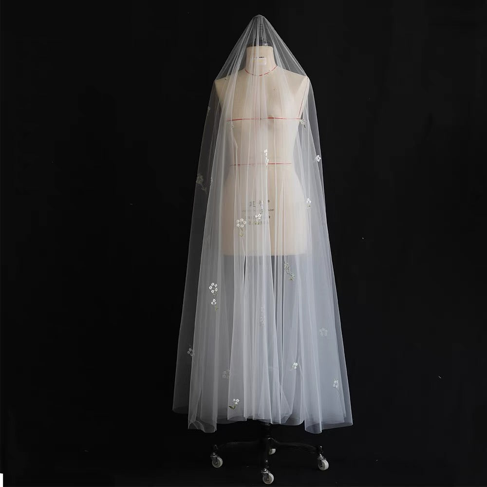 Floral Embroidered Veil
