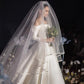 Satin-Trimmed Veil