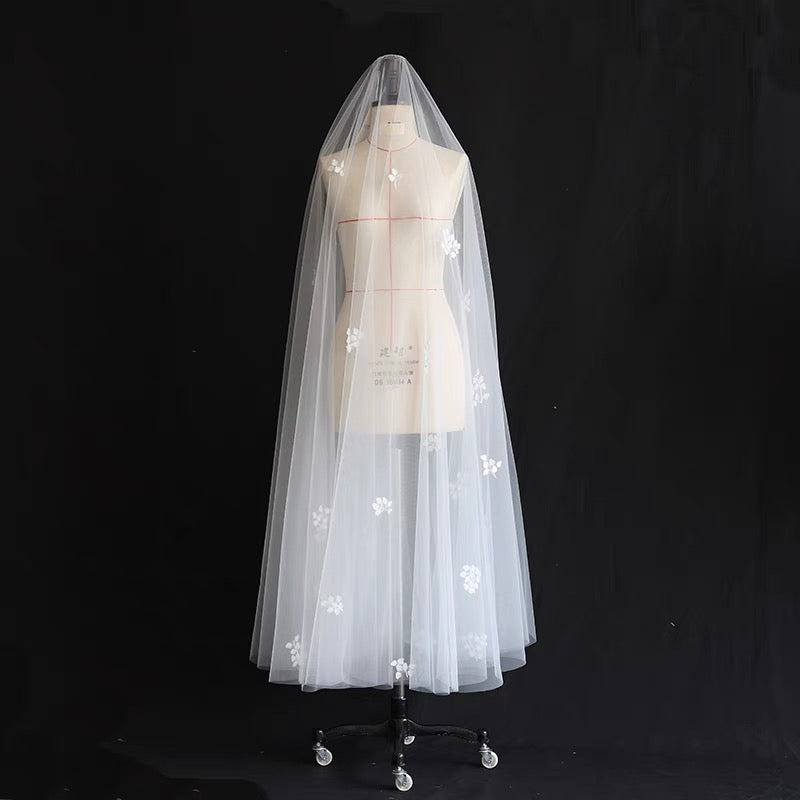 Floral Embroidered Veil