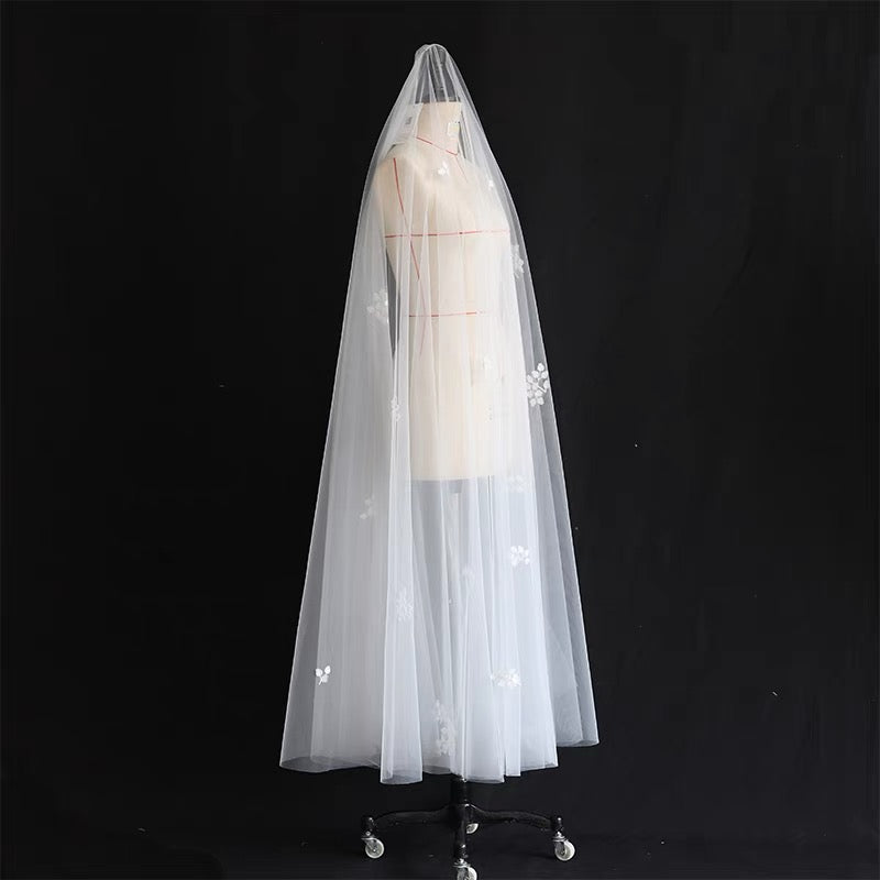 Floral Embroidered Veil