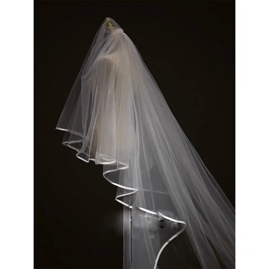 Luxury Satin-Trimmed Veil